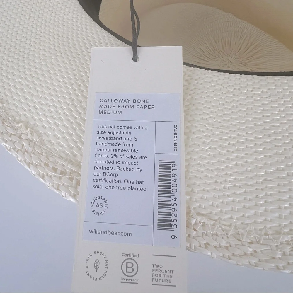 Will + Bear | Calloway Bone White Straw Felt Fedora Hat Outdoor Adventure Unisex